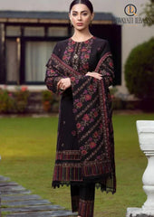 Winter Unstitched 3PCs Heavy Embroidered Dhanak Dress With Heavy Embroidered Dhanak Shawl RL-656