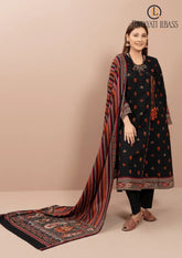 Winter Unstitched 3PCs Embroidered Dhanak Dress With Digital Printed Wool Shawl RL-657