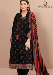 Winter Unstitched 3PCs Embroidered Dhanak Dress With Digital Printed Wool Shawl RL-657
