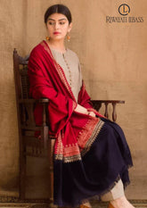 Winter Unstitched 3PCs Dhanak Dress With Digital Printed Karandi Shawl RL-658