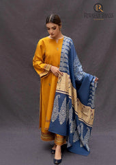 Winter Unstitched 3PCs Embroidered Dhanak Dress With Digital Printed Karandi Shawl RL-658