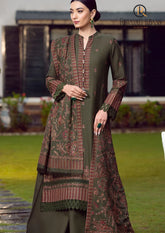Winter Unstitched 3PCs Heavy Embroidered Dhanak Dress With Heavy Embroidered Dhanak Shawl RL-660