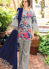 Winter Unstitched 3PCs Embroidered Khaddar Dress With Bambal Wool Shawl RL-661