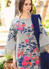 Winter Unstitched 3PCs Embroidered Khaddar Dress With Bambal Wool Shawl RL-661