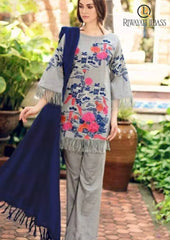 Winter Unstitched 3PCs Embroidered Khaddar Dress With Bambal Wool Shawl RL-661