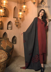 Winter Unstitched 3PCs Digital Printed Dhanak Dress With Digital Printed Dhanak Shawl RL-666