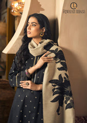 Winter Unstitched 3PCs Embroidered Dhanak Dress With Digital Printed Karandi Shawl RL-667