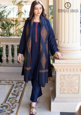 Winter Unstitched 3PCs Embroidered Dhanak Dress With Digital Printed Karandi Shawl RL-668
