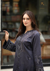Winter Unstitched 3PCs Embroidered Dhanak Dress With Embroidered Dhanak Shawl RL-673