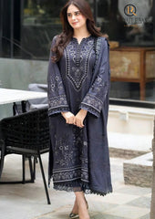 Winter Unstitched 3PCs Embroidered Dhanak Dress With Embroidered Dhanak Shawl RL-673
