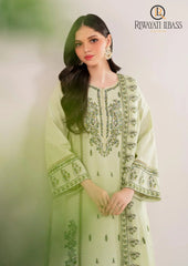 Winter Unstitched 3PCs Embroidered Dhanak Dress With Embroidered Dhanak Shawl RL-674