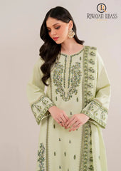 Winter Unstitched 3PCs Embroidered Dhanak Dress With Embroidered Dhanak Shawl RL-674