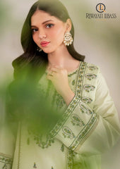 Winter Unstitched 3PCs Embroidered Dhanak Dress With Embroidered Dhanak Shawl RL-674