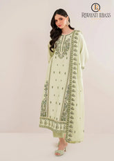 Winter Unstitched 3PCs Embroidered Dhanak Dress With Embroidered Dhanak Shawl RL-674