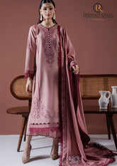 Winter Unstitched 3PCs Embroidered Dhanak Dress With Embroidered Dhanak Shawl RL-675