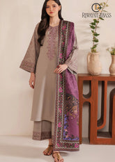 Winter Unstitched 3PCs Embroidered Dhanak Dress With Digital Printed Karandi Shawl RL-678