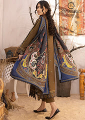 Winter Unstitched 3PCs Embroidered Dhanak Dress With Digital Printed Karandi Shawl RL-682