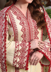 Winter Unstitched 3PCs Embroidered Dhanak Dress With Embroidered Dhanak Shawl RL-686