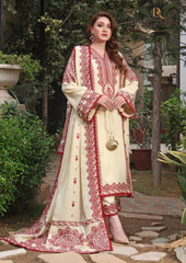 Winter Unstitched 3PCs Embroidered Dhanak Dress With Embroidered Dhanak Shawl RL-686