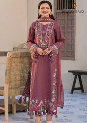 Winter Unstitched 3PCs Embroidered Dhanak Dress With Embroidered Dhanak Shawl RL-687