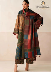 Winter Unstitched 3PCs Digital Printed Karandi Dress With Digital Printed Karandi Shawl RL-696