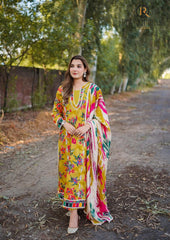 Winter Unstitched 3PCs Digital Printed Karandi Dress With Digital Printed Karandi Shawl RL-708
