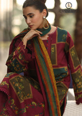 Winter Unstitched 3PCs Digital Printed Karandi Dress With Digital Printed Karandi Shawl RL-710