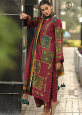 Winter Unstitched 3PCs Digital Printed Karandi Dress With Digital Printed Karandi Shawl RL-710