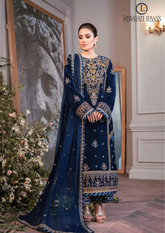 Unstitched 3PCs Embroidered Velvet With Embridered Chiffon Duppatta RL-575