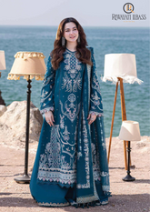 Summer Unstitched 3PCs Heavy Embroidered Lawn Dress With Embroidered Organza Dupatta RL-203