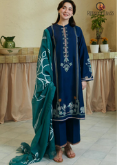 Summer Unstitched 3PCs Embroidered Lawn Dress With Printed Chiffon Dupatta RL-204