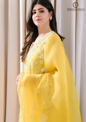 Summer Unstitched 3PCs Embroidered Lawn Dress With Organza Dupatta RL-208