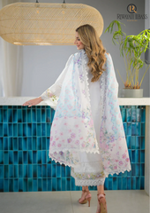 Summer Unstitched 3PCs Embroidered Lawn Dress With Monar Dupatta RL-209