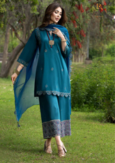 Summer Unstitched 3PCs Embroidered Lawn Dress With Monar Dupatta RL-213