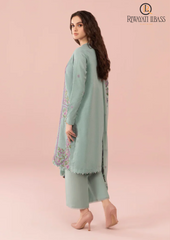 Summer Unstitched 3PCs Embroidered Lawn Dress With Monar Dupatta RL-214