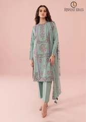 Summer Unstitched 3PCs Embroidered Lawn Dress With Monar Dupatta RL-214