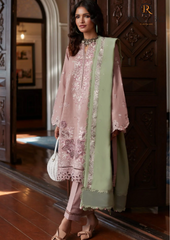 Summer Unstitched 3PCs Embroidered Lawn Dress With Polysster Chiffon Dupatta RL-215