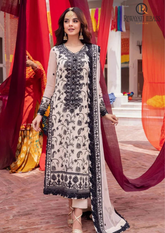 Summer Unstitched 3PCs Embroidered Lawn Dress With Monar Dupatta RL-216