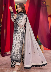 Summer Unstitched 3PCs Embroidered Lawn Dress With Monar Dupatta RL-216