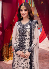 Summer Unstitched 3PCs Embroidered Lawn Dress With Monar Dupatta RL-216