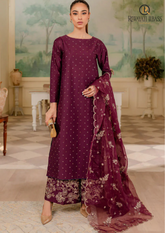 Summer Unstitched 3PCs Embroidered Lawn Dress With Diamond Monar Dupatta RL-221