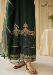 Summer Unstitched 3PCs Embroidered Lawn Dress with Monar Dupatta RL-222