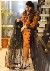 Summer Unstitched 3PCs Embroidered Lawn Dress With Organza Dupatta RL-225