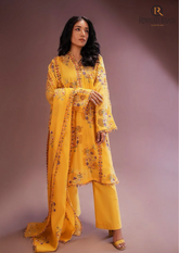 Summer Unstitched 3PCs Embroidered Lawn Dress With Chiffon Dupatta RL-227