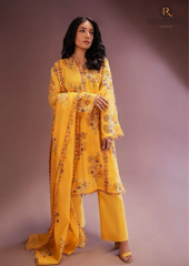 Summer Unstitched 3PCs Embroidered Lawn Dress With Chiffon Dupatta RL-227