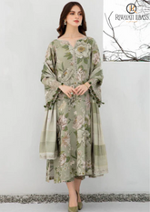 Summer Unstitched 3PCs Digital Printed Swiss Lawn Dress With Printed Lawn Trouser RL-231