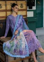 Summer Unstitched 3PCs Chickan Kari Embroidered Lawn Dress With Digital Printed Silk Dupatta RL-236