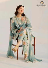 Summer Unstitched 3PCs Embroidered Lawn Dress With Digital Printed Chiffon Dupatta RL-238