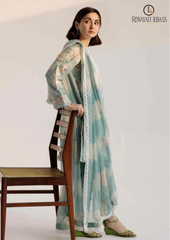 Summer Unstitched 3PCs Embroidered Lawn Dress With Digital Printed Chiffon Dupatta RL-238