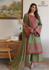 Summer Unstitched 3PCs Embroidered Lawn Dress With Embroidered Chiffon Dupatta RL-239